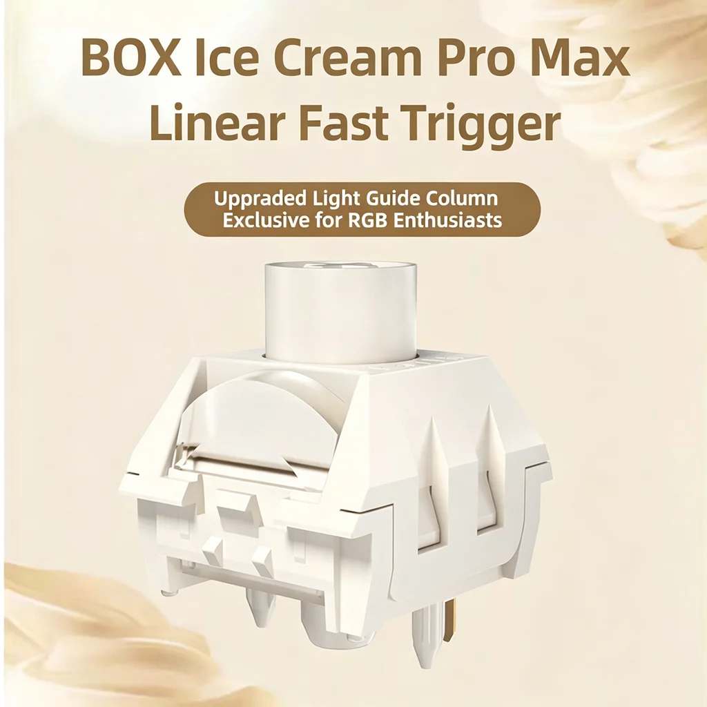 Switches Kailh Ice Cream Pro Max FULL POM 5 Pinos Lineares com Coluna de Guia de Luz Aprimorada para Entusiastas de RGB - Switches para Teclado