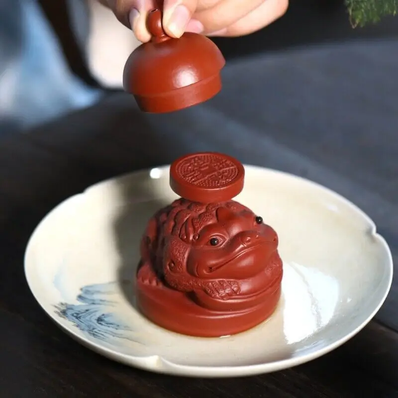 

creative tea pet rack for lid of pot gaiwan yixing zisha purple clay holder toad