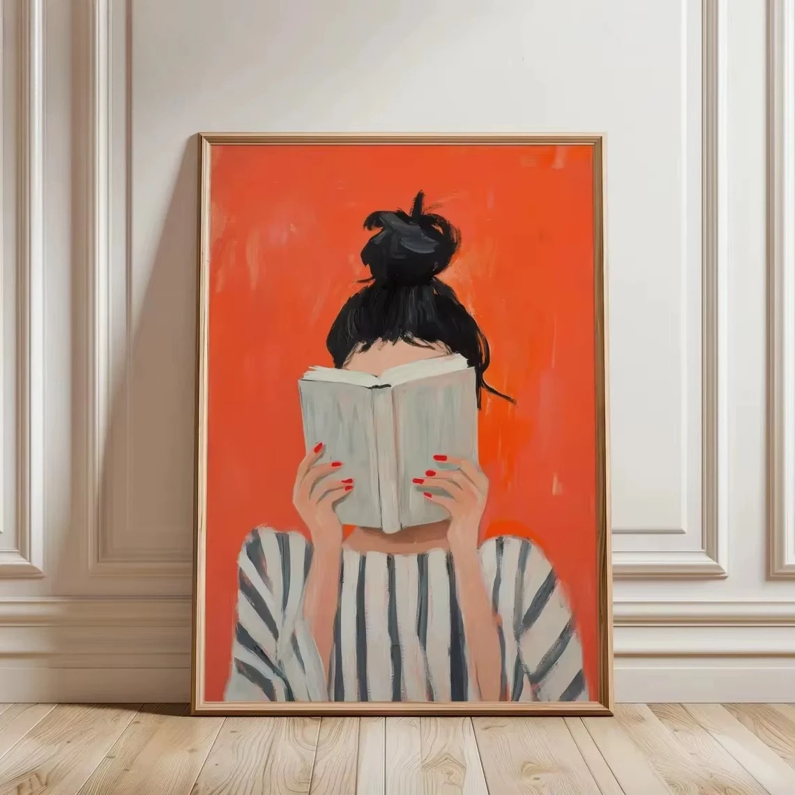 DIY Oil Painting By Numbers Kit Reading Woman Acrylic Paint By Numbers Diy Numbers Painting Art on Canvas By Numbers Frameless