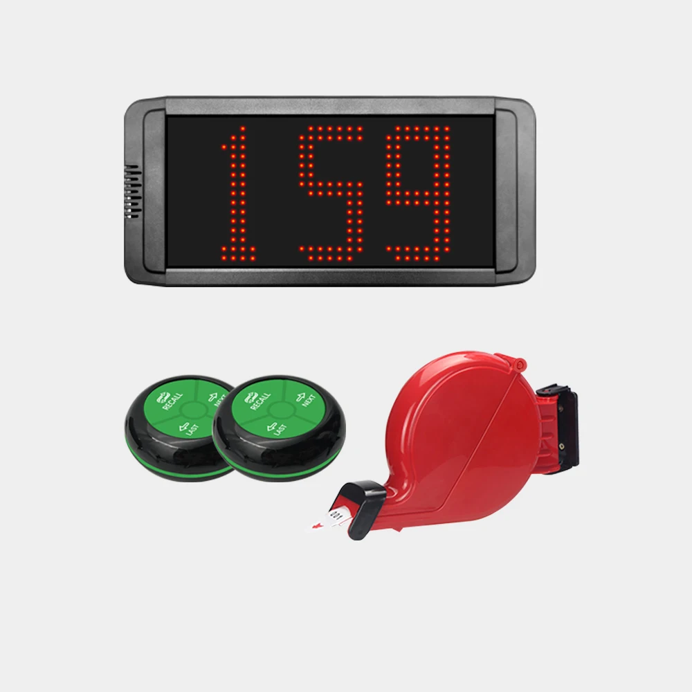 Wireless Restaurant Queue Call Pager System, Service Calling Buttons with Digital Display Board for Queue Management