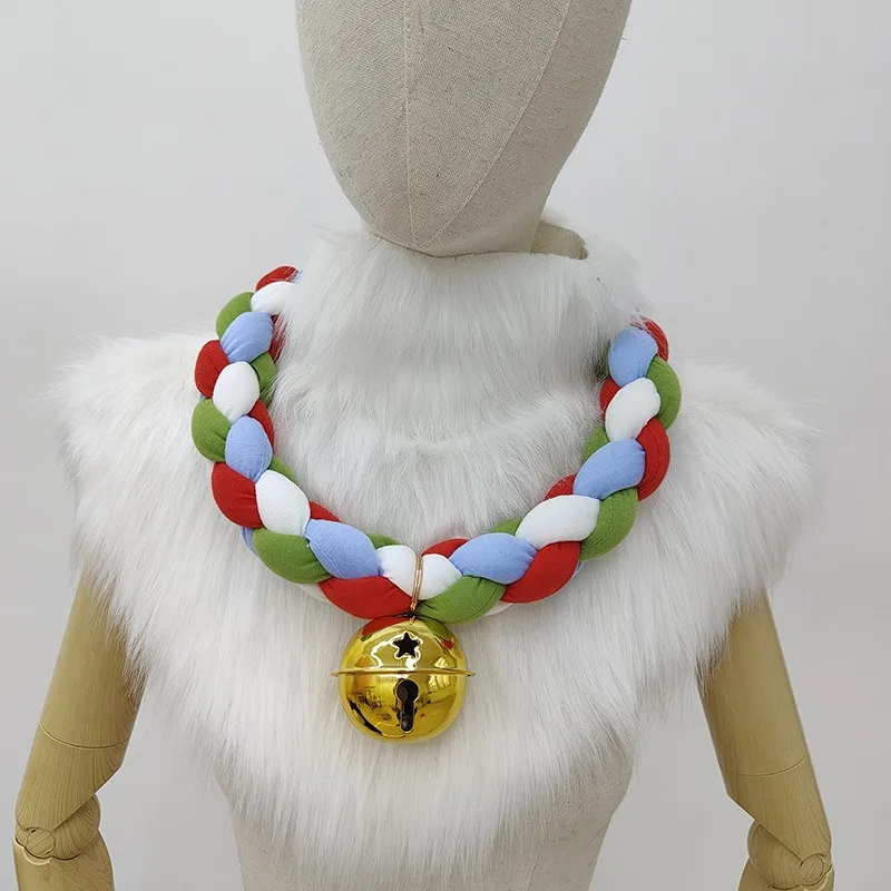 Beast Outfit Four Ply Braided BellCollarFriedDoughTwistsBraidMechanicalBuckleDesignBeastRingAnime with ChaokuAccessories