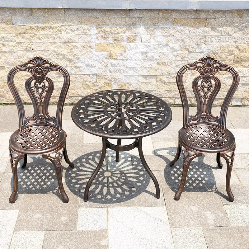 Outdoor tables and chairs coffee table cast aluminum combination courtyard outdoor wrought iron non-rusting leisure table