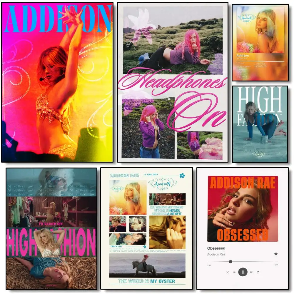 Pop Singer A-Addison Rae Poster Modern Minimalist Wall Art Prints for Bedroom Living Room Home Decor Interior Gift