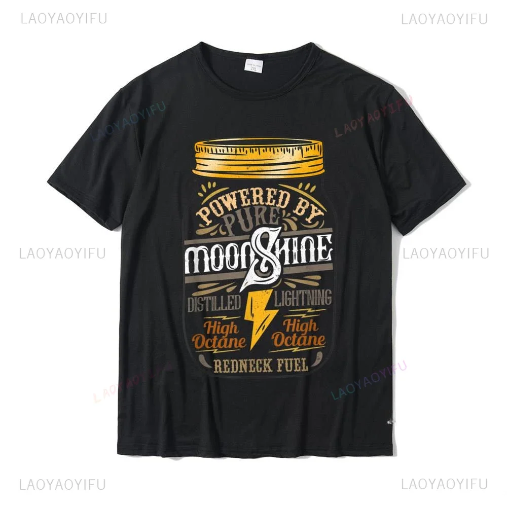 Man Funny Moonshiner Redneck Tee I Pure Power T-Shirt High Quality Men T Shirts Summer Cool Tops Shirt Cotton Printed