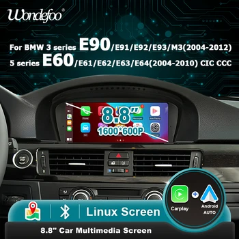 8,8 ''Wireless CarPlay Android Auto Linux Radio de coche pantalla Multimedia para BMW 5 3 Series E60 E61 E62 E63 E90 E91 E92 E93 M3 GPS 1