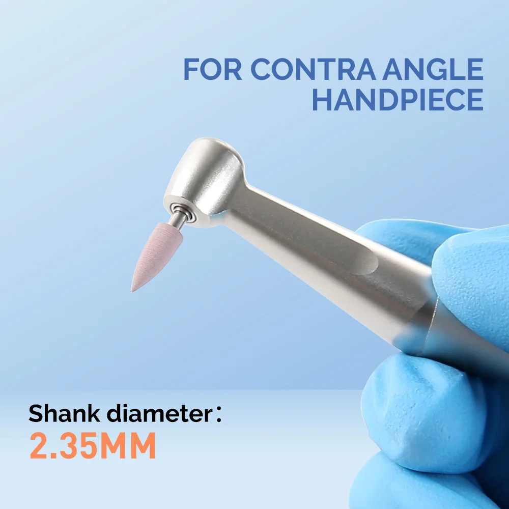 Outils de polissage en silicone dentaire pour dentiste, diamètre de la tige 2.35mm, pièce à main à contre-angle, autoclavable 135 ℃, 12 pièces par