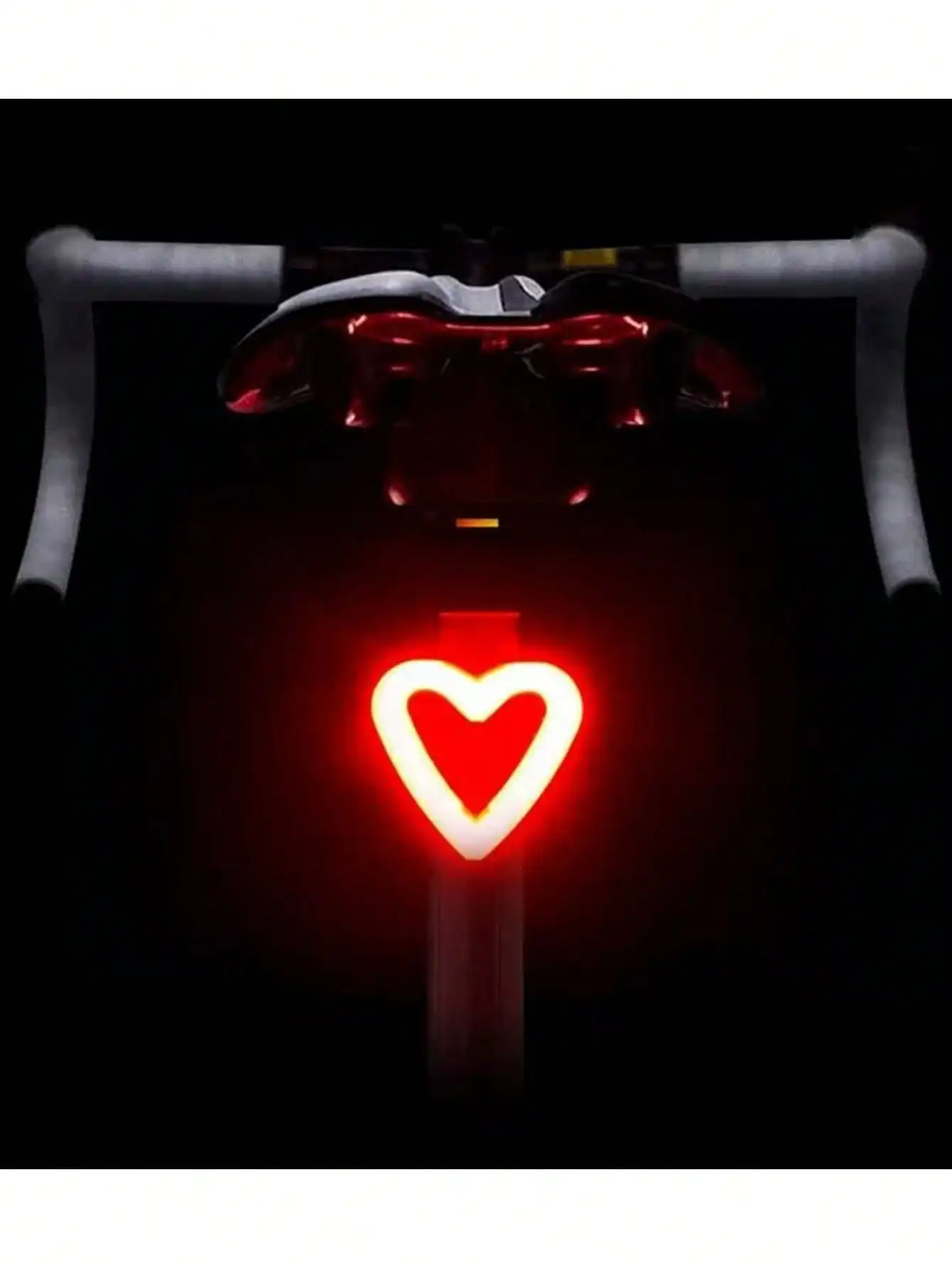 1pc Rechargeable Bike Light,Heart-Shape Round Led Bicycle Front Rear Caution Light,Waterproof Bicycle Tail Light Night Riding