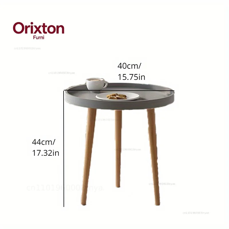 Minimalist Coffee Table, Nordic Style Round Table with Three Wooden Legs