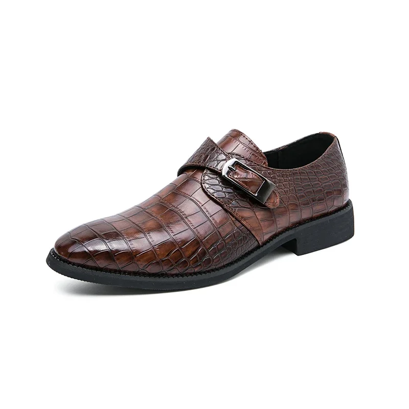 New Loafers Men Crocodile Pattern Buckle Monk Shoes Breathable Shoes for Men Zapatos De Hombre Men Shoes