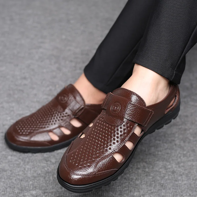 Men Summer Breathable Sandals Hollowed Out Fashionable Business Casual Comfortable Commuting Sandals