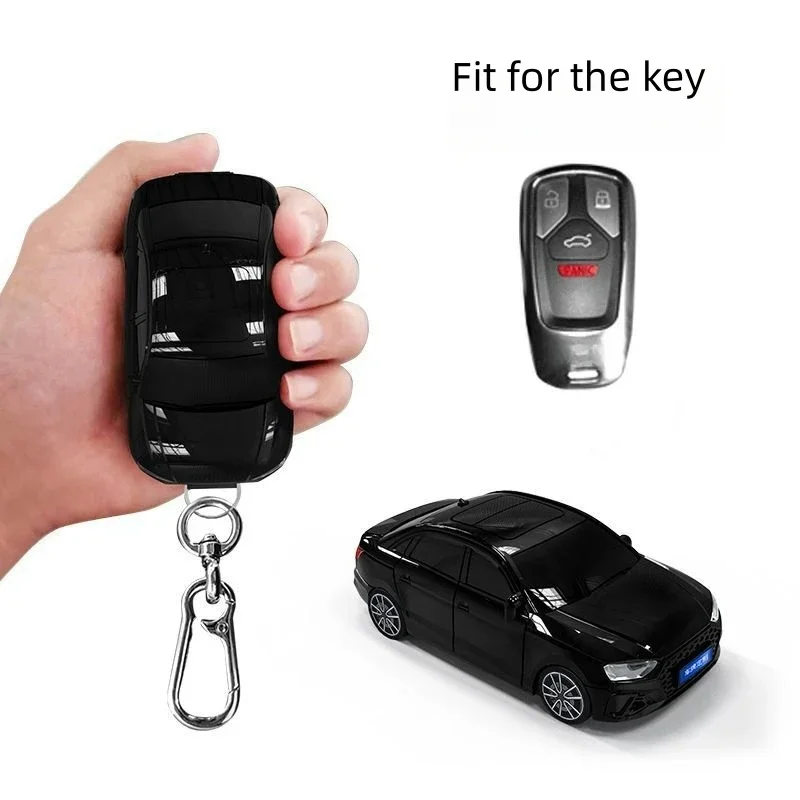 For Audi Q5 Key Cover A4 A5 A4L S4 S5 Q3 Q7 TT Key Cover Car Model Key Protective Case Gift Car Key Pack Buckle Accessories