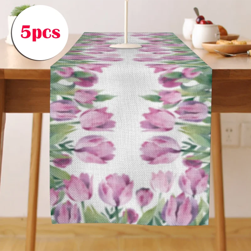 

Floral Summer table runner Spring Kitchen Dining Table decoration and accessories for Home Party Decor 13x72 Inch Easter decor