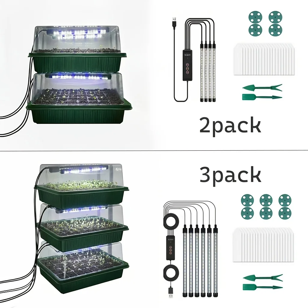 kit-intelligent-pour-interieur-avec-minuterie-et-5-modes-automatique-3-6-12h-plateau-160-cellules-dome-d'humidification-systeme-3-pieces-noel