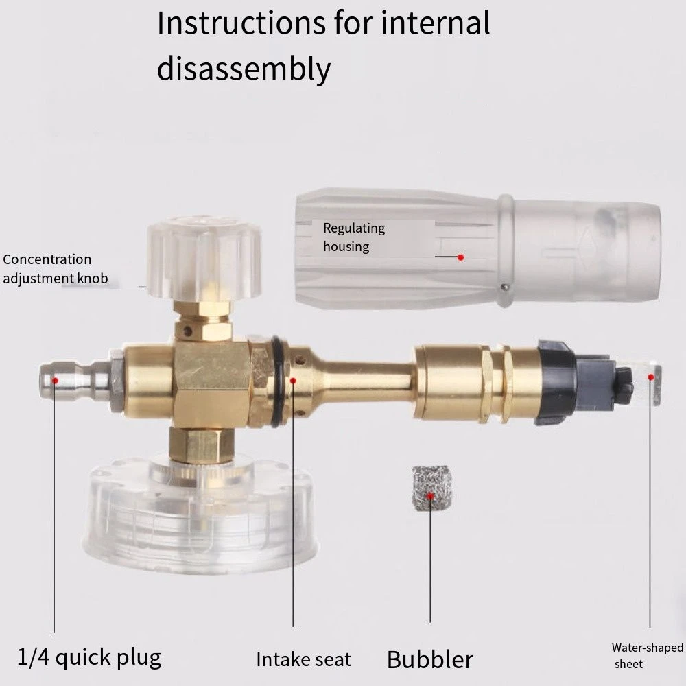 

Thick Handle Car Washer Foam Generator Clear 1L Snow Foam Lance Adjustable Spray High Foaming Foamer Sprayer
