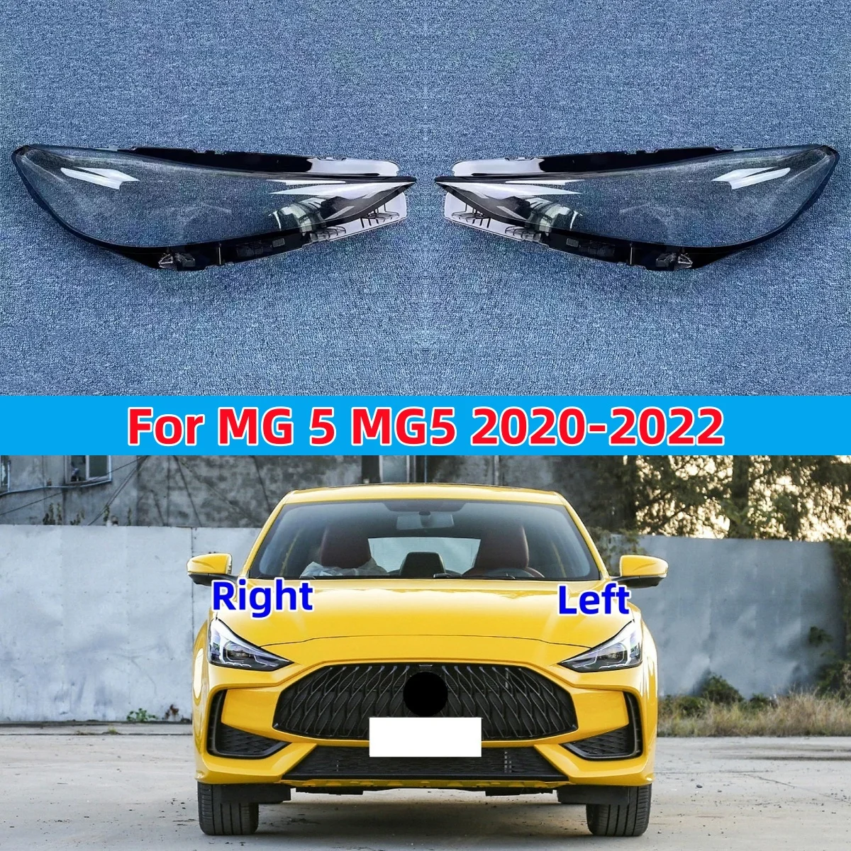 

For MG 5 MG5 2020 2021 2022 Headlamps Cover Lens Transparent Lampshade Headlight Shell Plexiglass