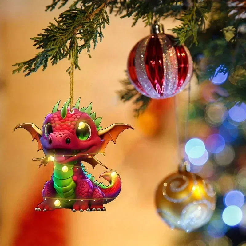 Christmas Novel Cute Flying Dragon Baby Christmas Ornaments Unique Shape Tree Hanging Ornaments 2024 Party Home Decor Gifts