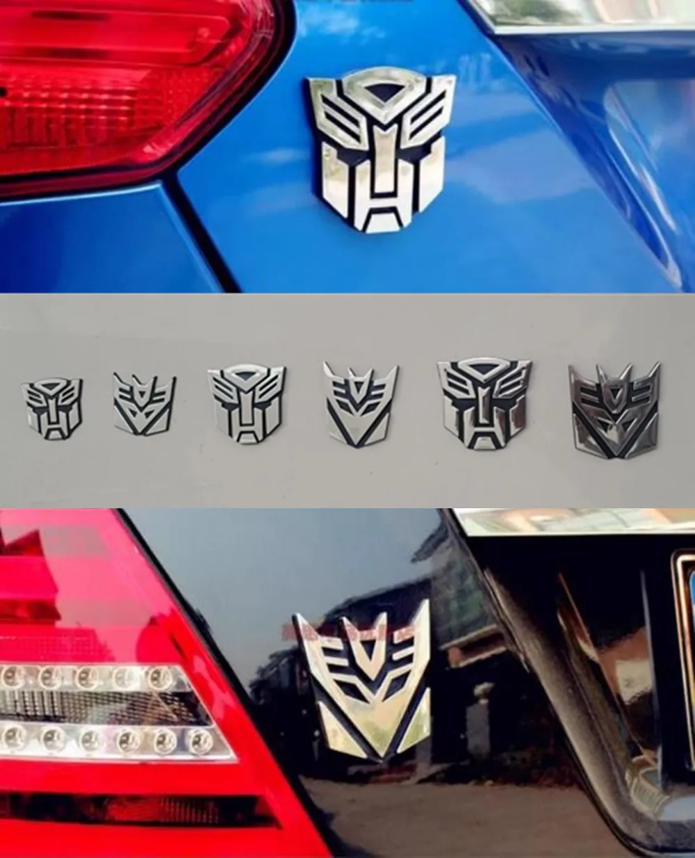 Pegatinas 3D para coche, emblema de Transformer, calcomanía trasera, accesorios geniales para coche y motocicleta con estilo Autobots