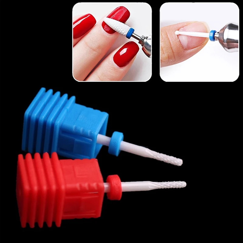 Brocas de cerámica para uñas de trompeta, herramientas de manicura y pedicura, accesorios para máquina pulidora de uñas, equipo