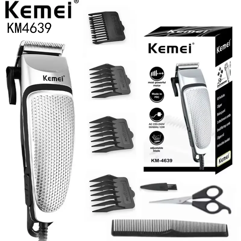 Kemei KM-4639 Electric Clipper Hair Clippers Professional Trimmer Household Low Noise Beard Machine Personal Care Haircut Tool