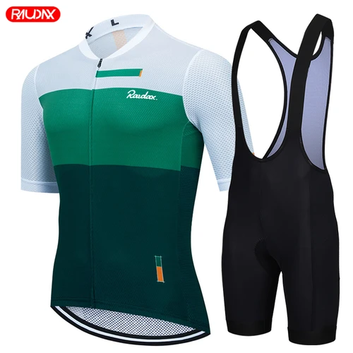 Raudax-Conjunto De Jersey para bicicleta De carretera, Ropa De ciclismo para Hombre, Ropa De equipo MTB De verano, uniforme De manga corta, mono De triatlón, Ropa De Hombre