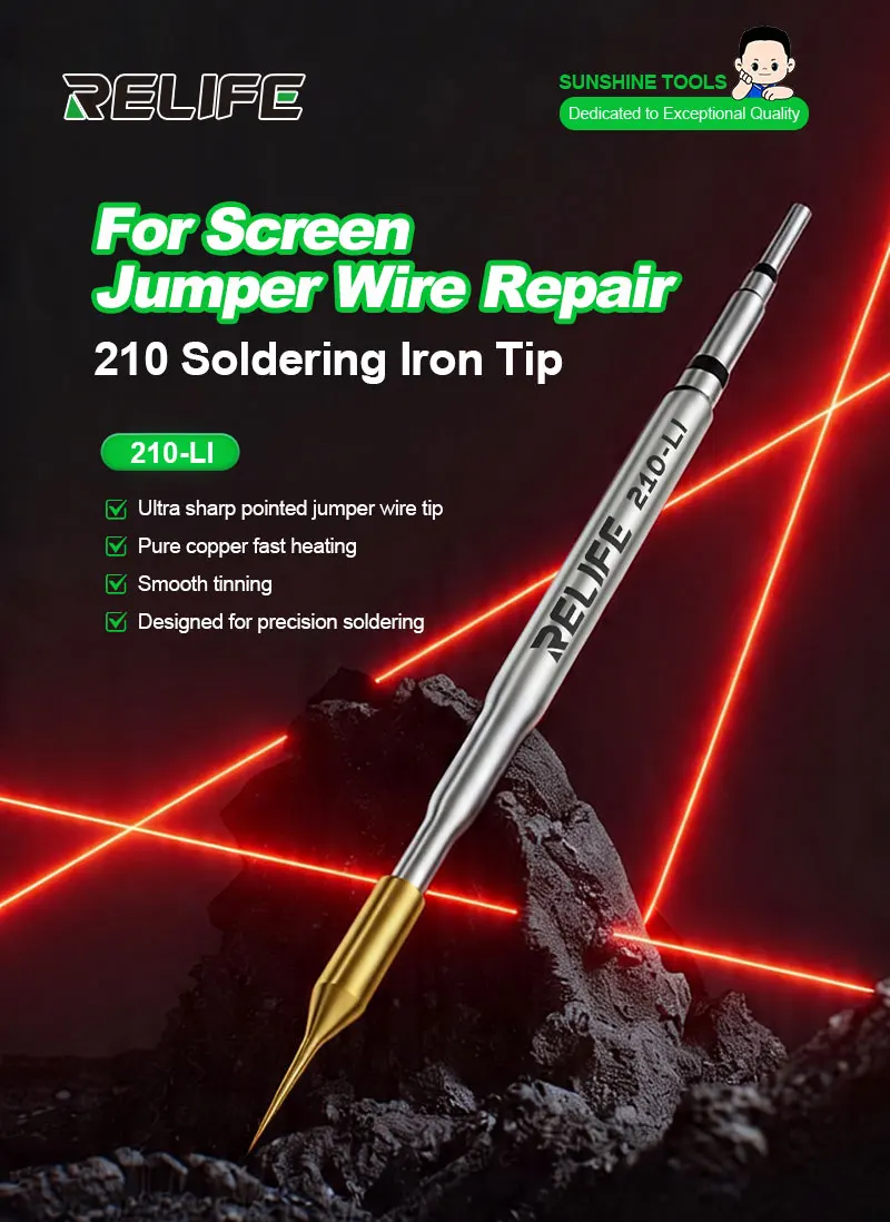 RELIFE 210-LI Special Tip Flying Wire Soldering Iron Tip Fast Heat Conduction & Rapid Temperature Rise For Motherboard Flywire