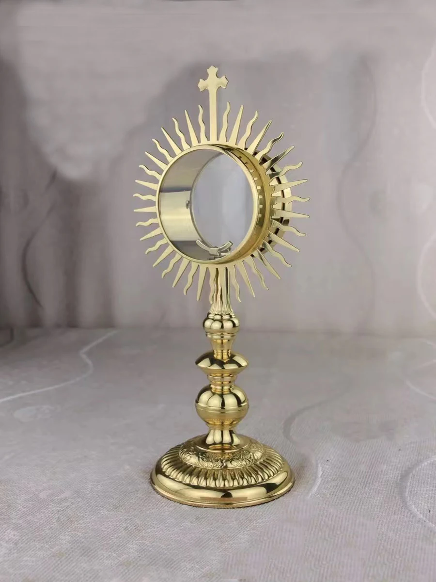 Catholic Monstrance Charm for First Communion, Reliquary Brass, Home Decoration, Church Supplies