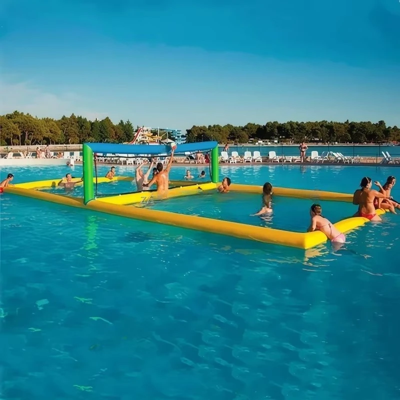 

School Summer Team Building Inflatable Volleyball Training Ground Equipment Water Park Portable Mobile Floating