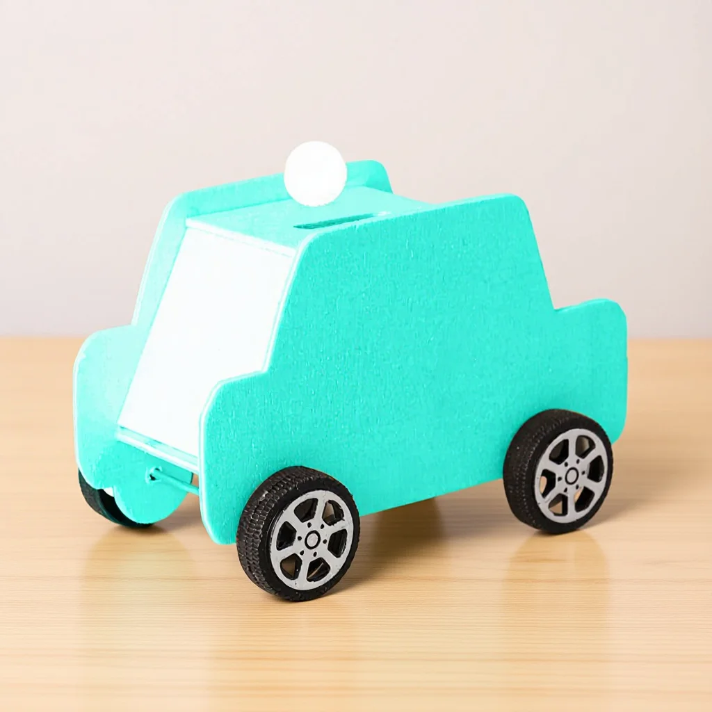 

Wooden Car Shaped Piggy Bank Creative DIY Educational Gift Develop Imagination Intelligence Kids Craft Projects