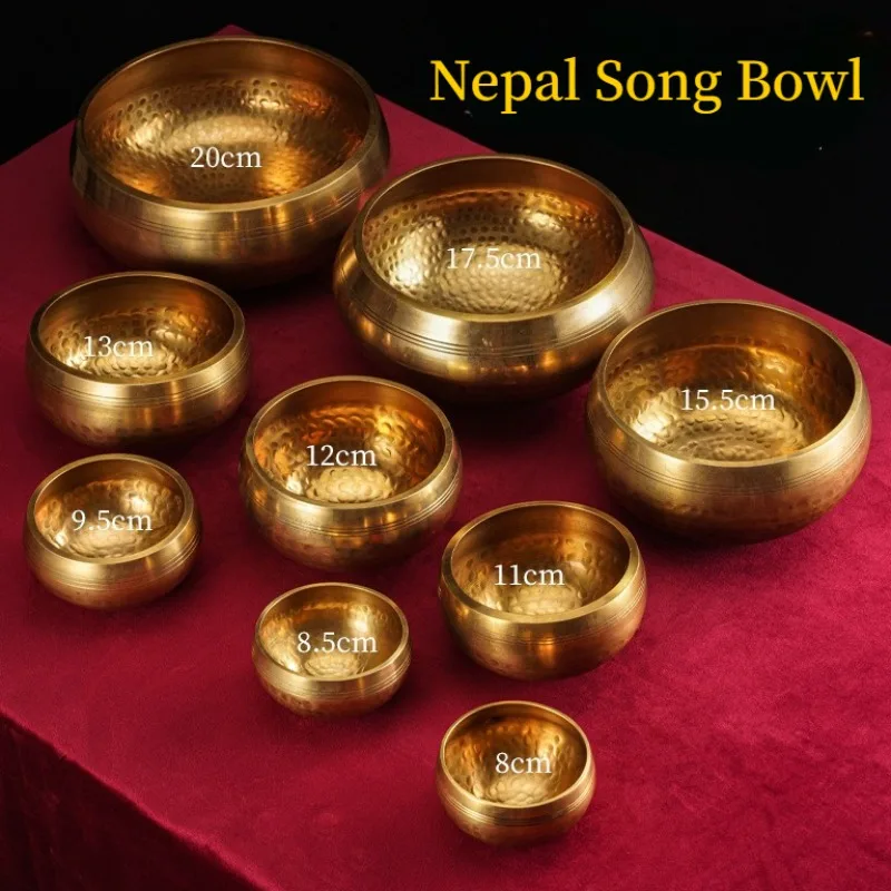 

Тибетский непальский набор поющих чаш ручной работы с дизайном мантри Будды, подходящий для пения и медитации йоги.