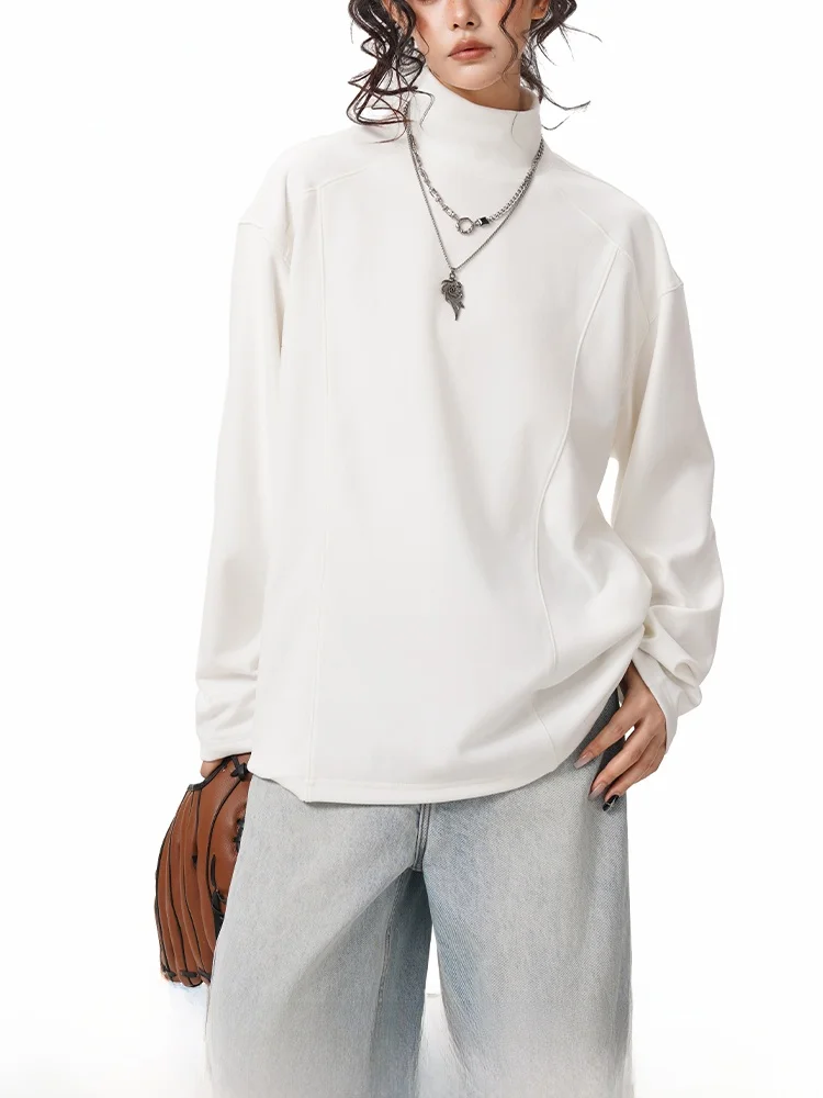 

NZNB280G Men's And Women's Autumn Winter f High Collar Long Sve Thermal T-irt Dervo Patchwork Base irt Warm Inner Wear