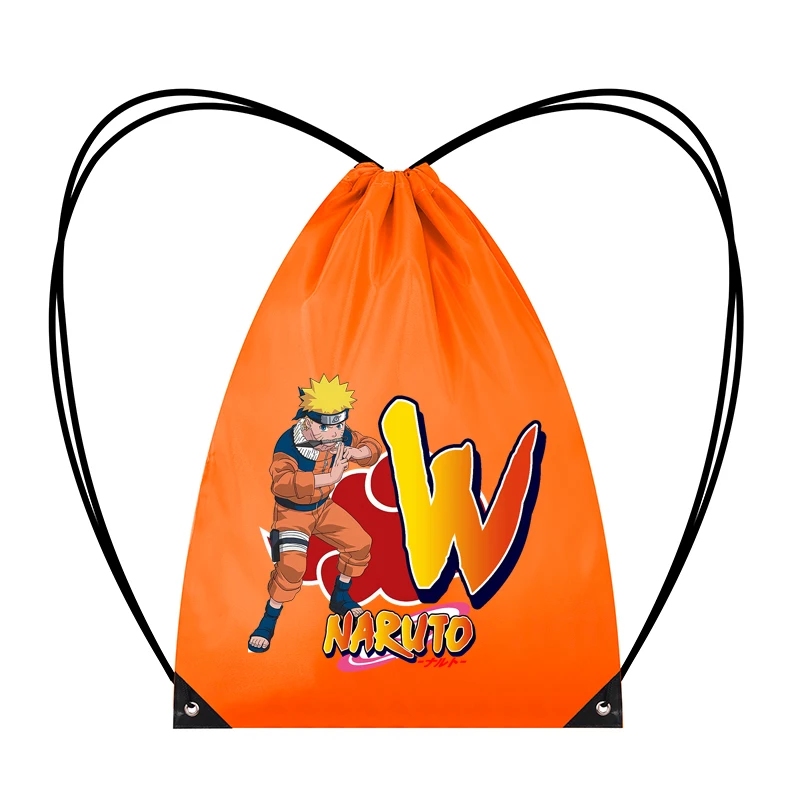 Narutos Bundle Pocket Kawaii Аниме Рюкзак на шнурке Молодежная мода Спортивная сумка большой вместимости Подарочные сумки с героями мультфильмов Велосипедный рюкзак