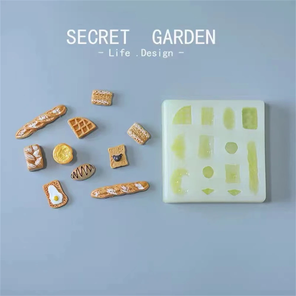 ثلاثية الأبعاد محاكاة كعكة قالب من السيليكون الهراء الكرواسون البسكويت الخبز قالب لتقوم بها بنفسك قالب شمع معطر الراتنج قوالب أدوات تزيين الكعكة #5