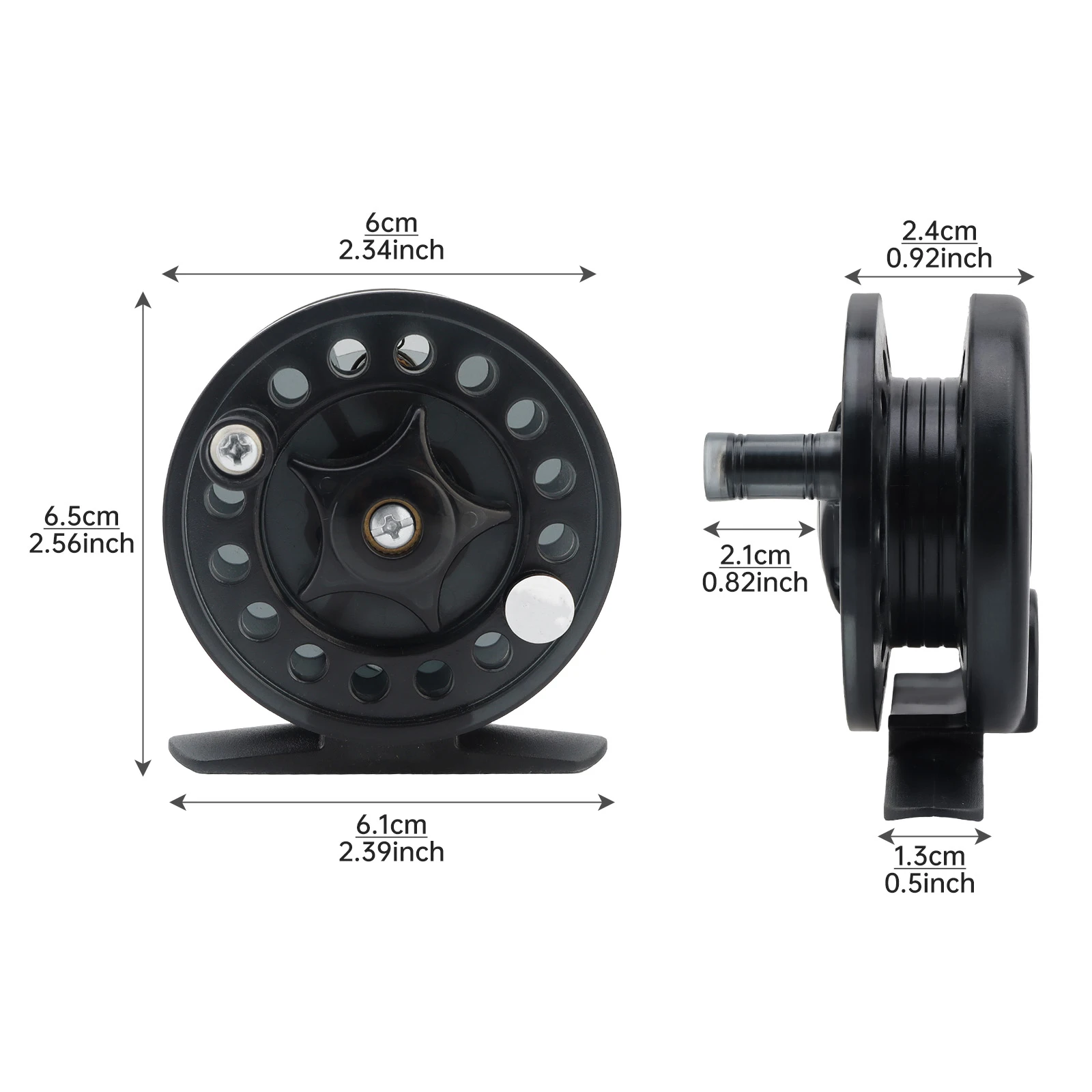 High Strength Engineering Plastics Diameter 6 cm / 2.36 inch 2BB Simple Ice Fishing Reel  Lure Fishing Hand Rod Wheel