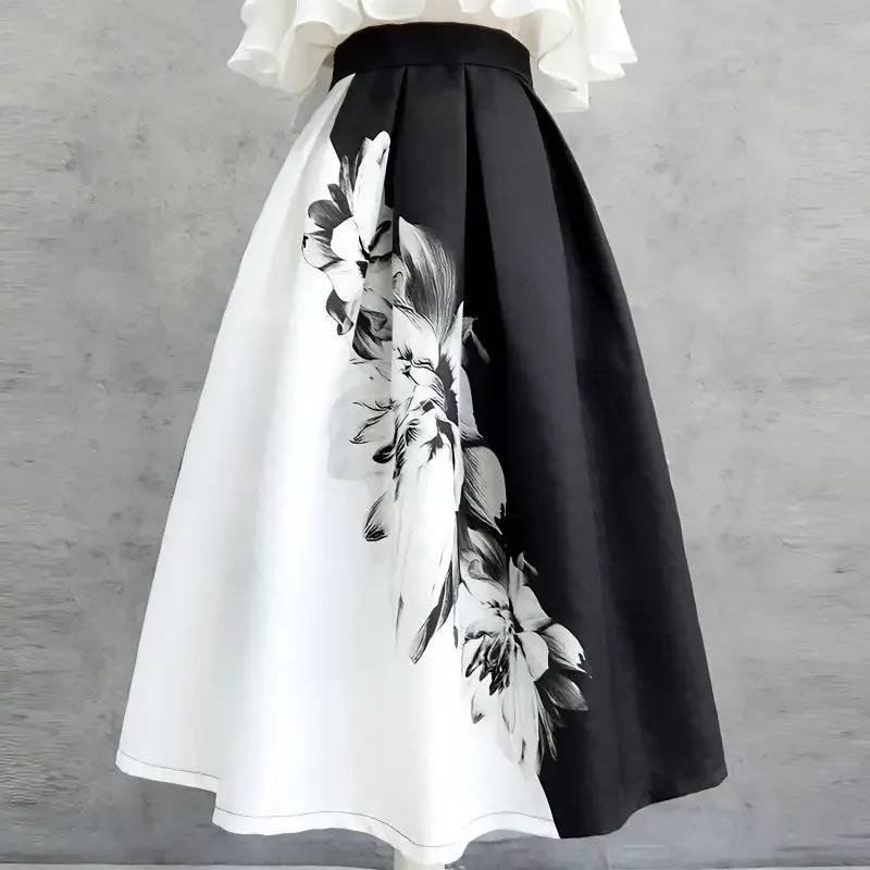 

Woman Skirt Midi Summer 2025 Patchwork Skirts for Women Stylish Luxury Elegant Streetwear V Chic Harajuku High Quality Aesthetic