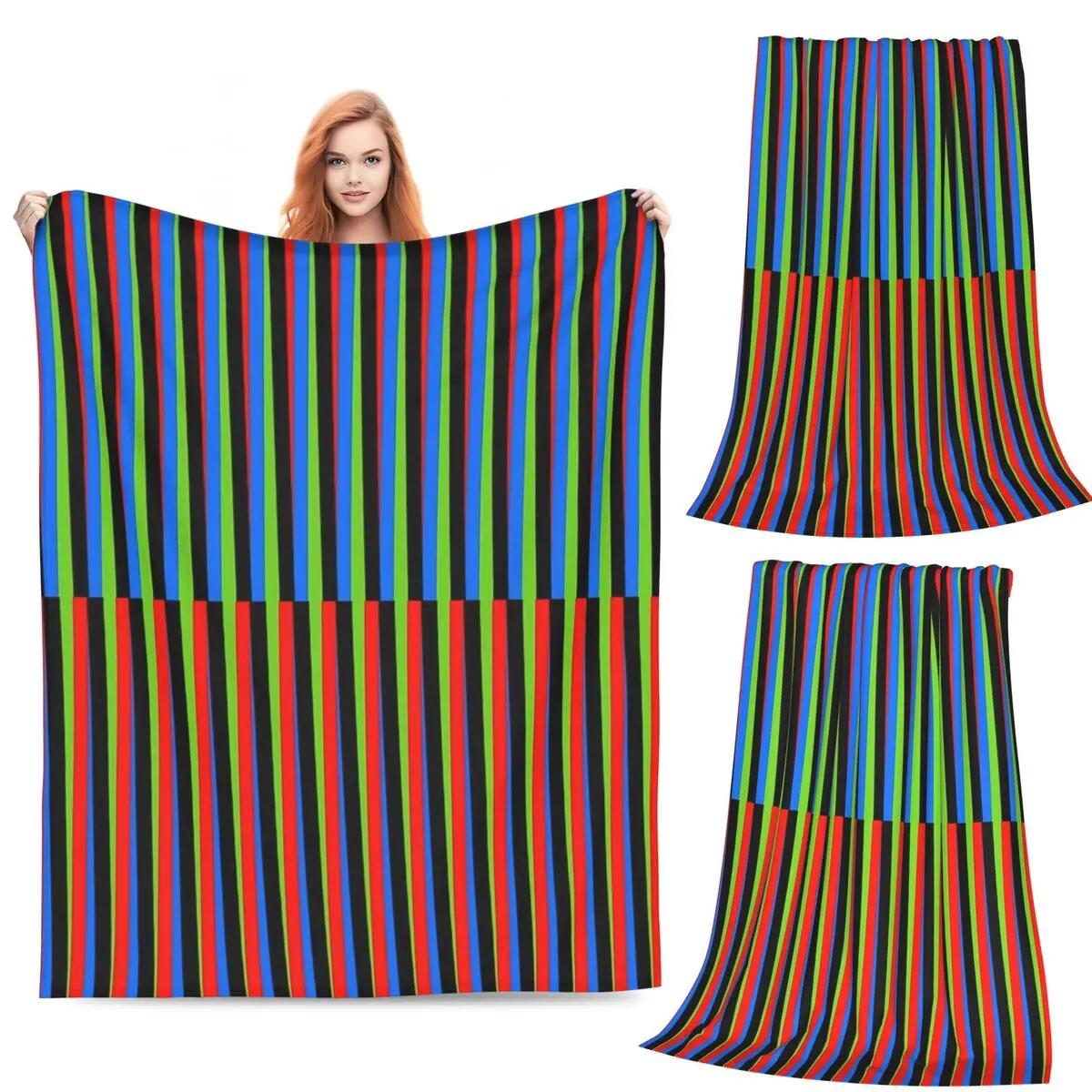 Maiquetia Venezuela Cruz Diez Blankets Flannel Sofa Multi-function Throw Blankets for Home Bedroom Travel Throws Bedspread Quilt
