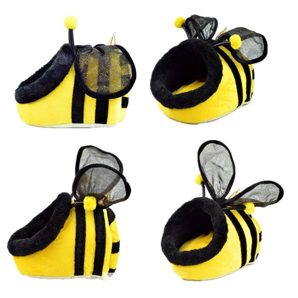 

Bee Shaped Nest for Hamster Squirrel Soft Comfortable Warm Small Animal Bed Mice Mat Snug Couch Car Travel Floor Pet Bed House