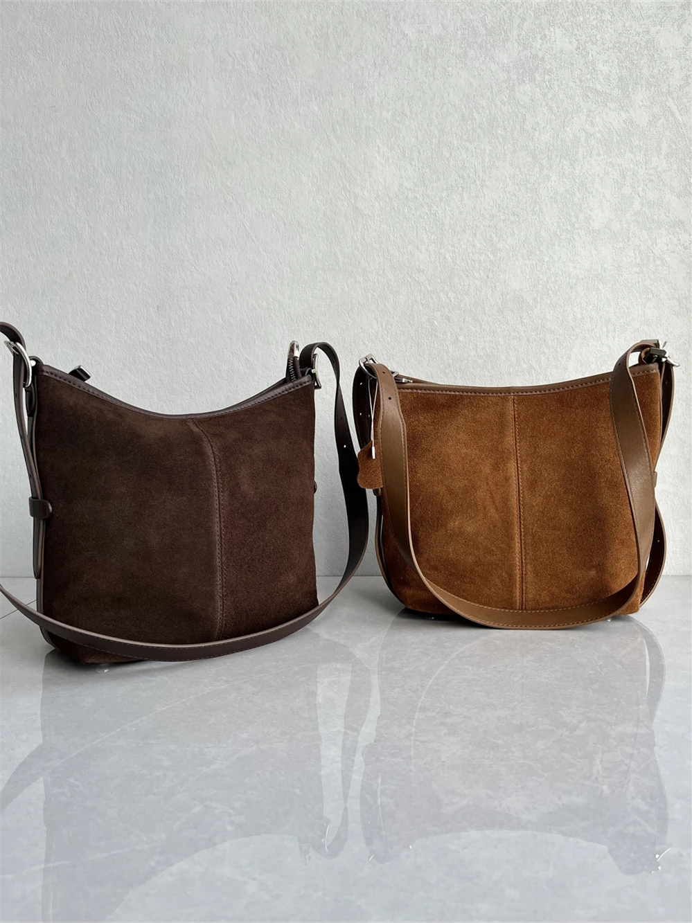 High Quali Frosted Top Layer Cowhide Buet Bag Faionable oulder Crossbody Women's Bag for Commuting Casual Simple Sle