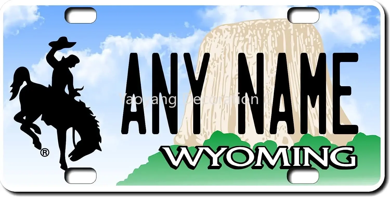 

Personalized Wyoming License Plate .Add Your Name, Text or Numbers. VER.1 Home Decoration Metal Wall Sign