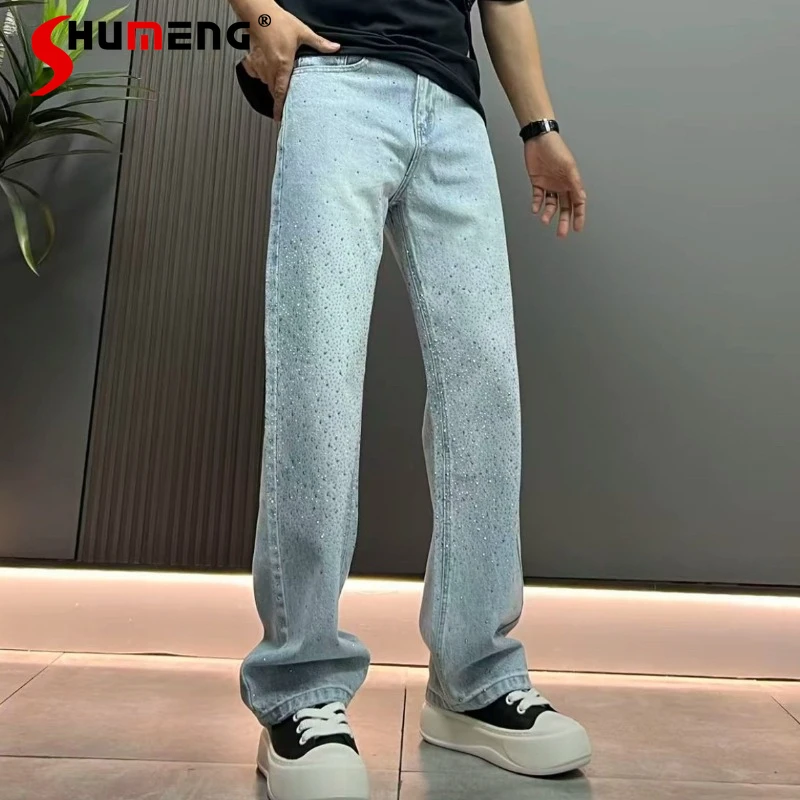 

Мужские джинсы 2026 года: Новинка, высококачественные, с дизайном «Звездное небо» и стразами, модные, легкие, люксовые, универсальные, шикарные, прямые, из денима