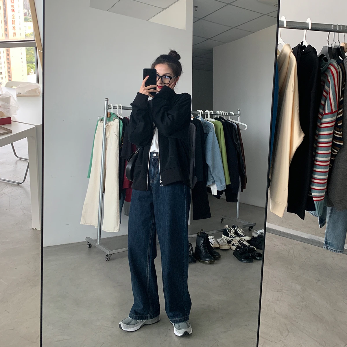 2020 New Vintage High Waist Straight Leg Jeans plus Size Women Loose Slimming Wide Leg Dad Long Trousers Casual Fashion