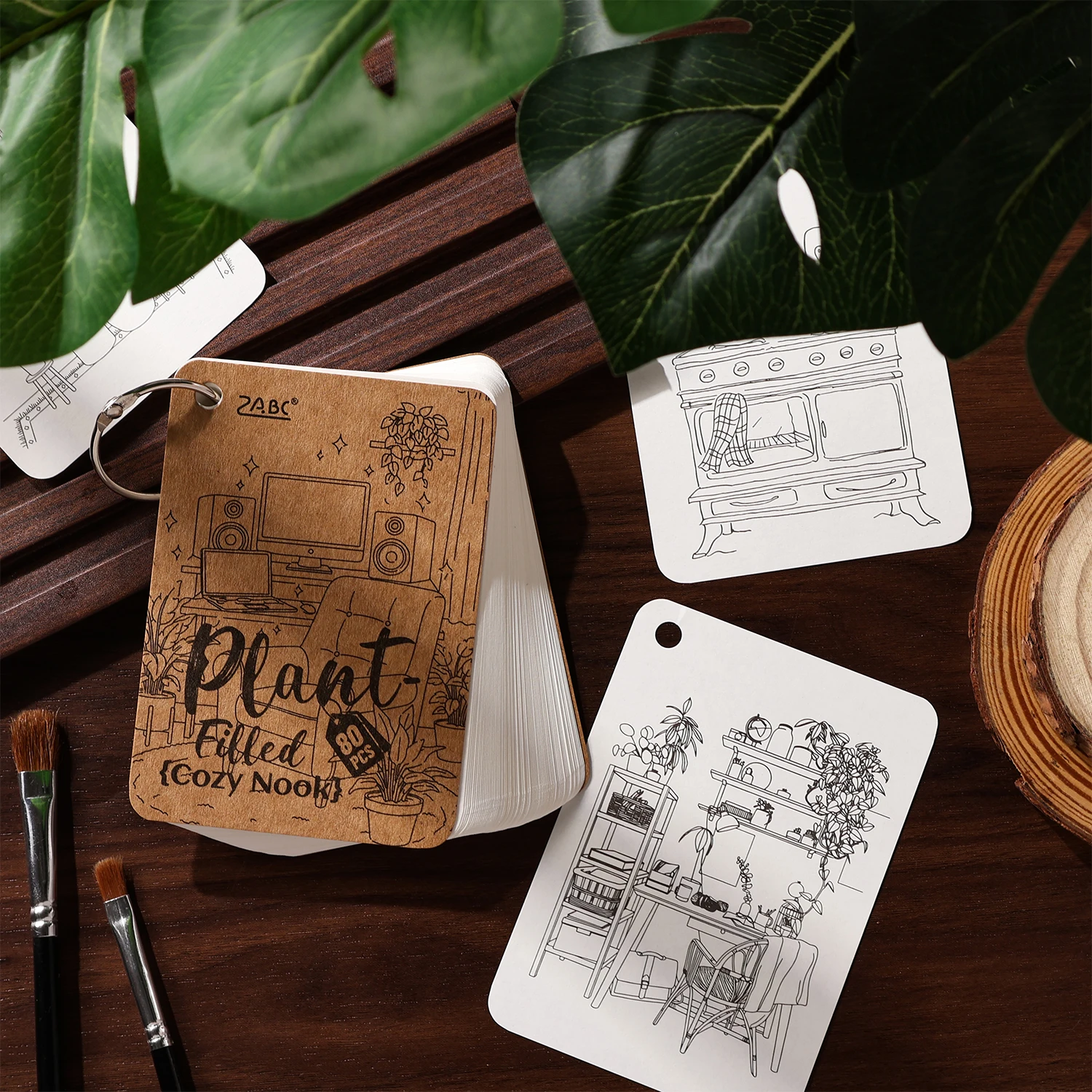 80pc Paper Wilderness Series Artistic Drawing Practice Book Landscape Tracing & Pen Control Coloring Book Adult Sketch Album Art