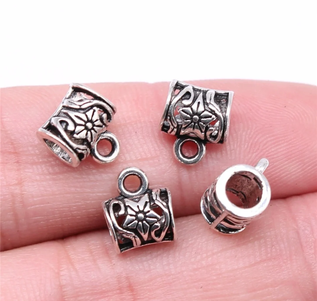 40pcs 10x7x9mm Zinc alloy metal tibetan silver plated bead connector T0655 for jewelry making