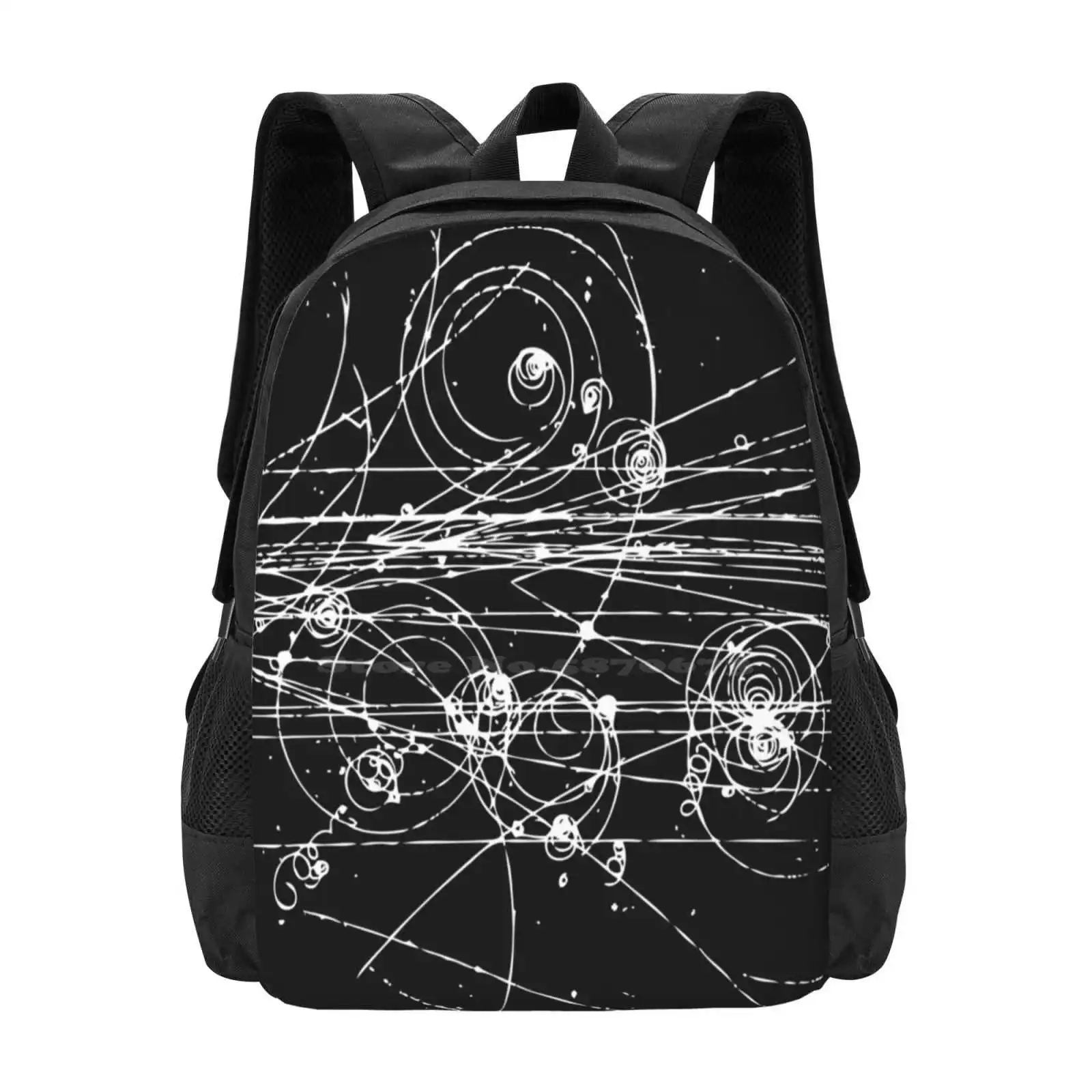 Particle Tracks (Dark) Hot Sale Schoolbag Backpack Fashion Bags Geek Nerd Science Physics Particle