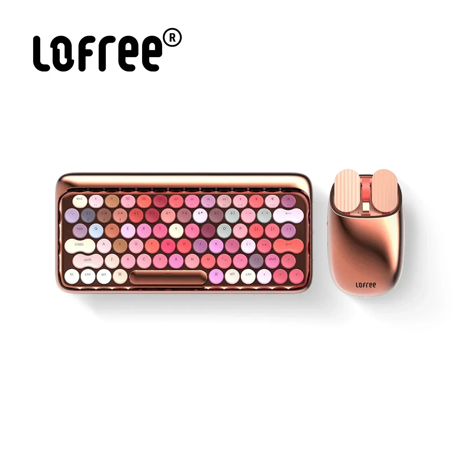 LOFREE DOT Blossom Mechanical Keyboard Rose Gold Bloom Version Tea Switch Wireless 5.1Bluetooth Custom Gaming Office Keyboard