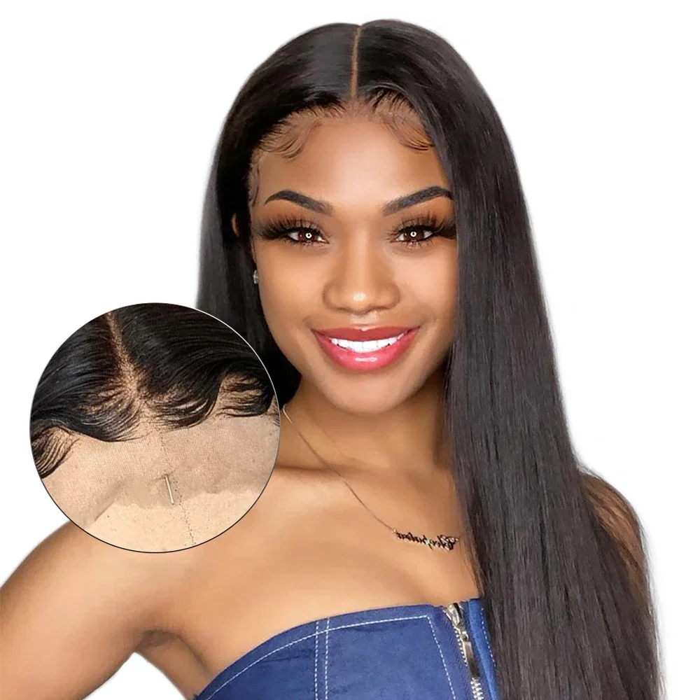 6x4 5x5 Glueless Wig Human Hair Ready To Wear Straight Pre-Cut Lace Front Human Hair Wig For Women Wear Go Closure Glueless Wigs