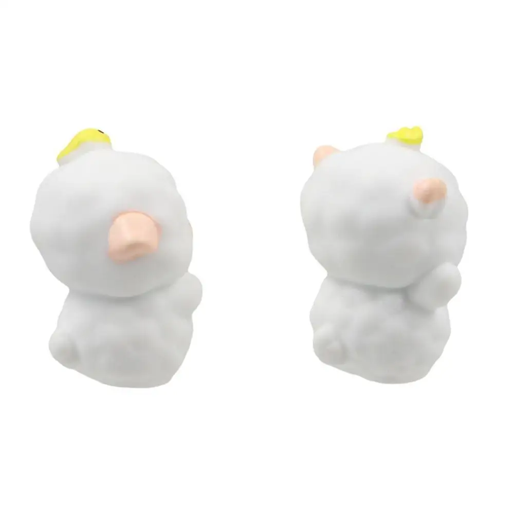 Cartoon Cute Lamb Resin Decor Creative Miniatures White Sheep Ornaments White Kawaii Sheep Statue Decoration Office Ornaments