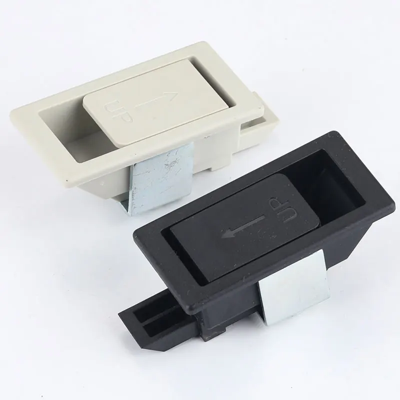 

2pcs Estseller ABS Plastic Push Keyless Door Lock Industrial Electric Cabinet Close Inline Panel Latch Lock Door & Window Handle