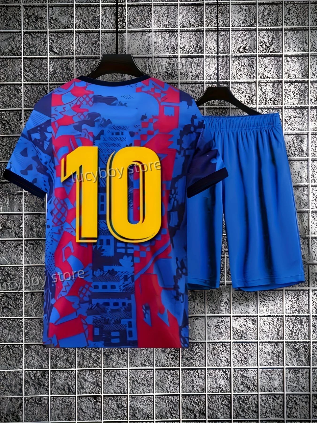 Men Stripe Number 10 Print 2 Piece Set Men T-Shirt Shorts Pants Suit Short Tracksuit Vintage Outfit Sportswear Male Clothing