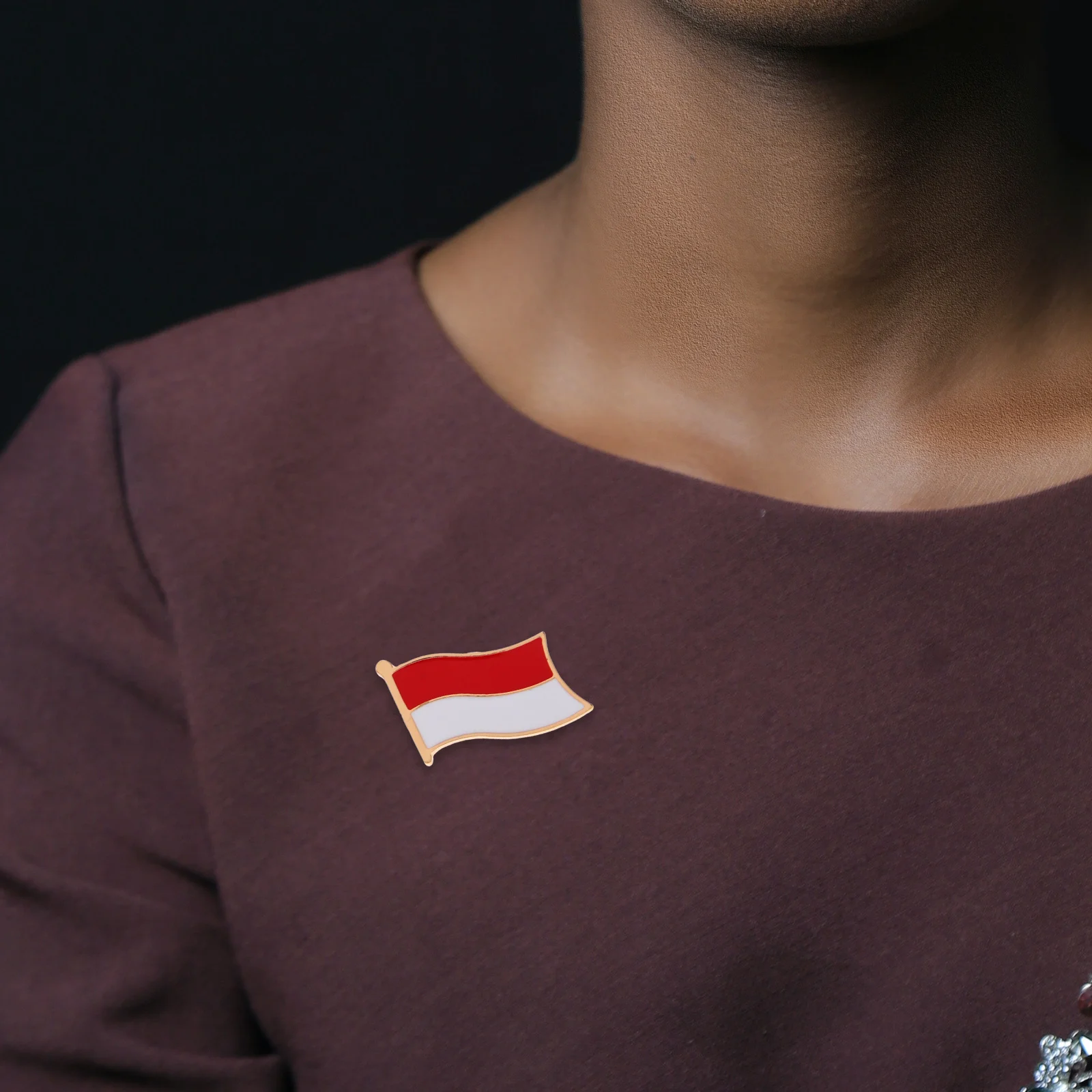 

6Pcs Metal Indonesia Flag Brooch Pins Badge Clip Lapel Pin Patriotic Decoration Brooch for Clothes Scarves Men Women