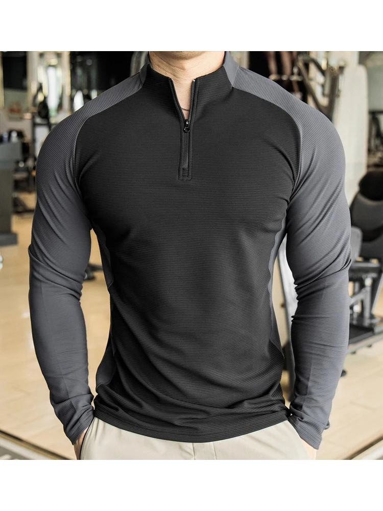 

Новая трендовая мужская футболка GM с длинным рукавом для бега и тренировок, облегающая, утепленная, осенне-зимняя, новая модель, высокоэластичная